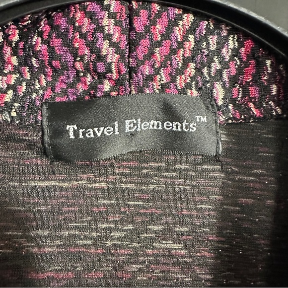 Travel Elements sz L lightweight open front sweater, multi, fall, travel - Picture 4 of 8